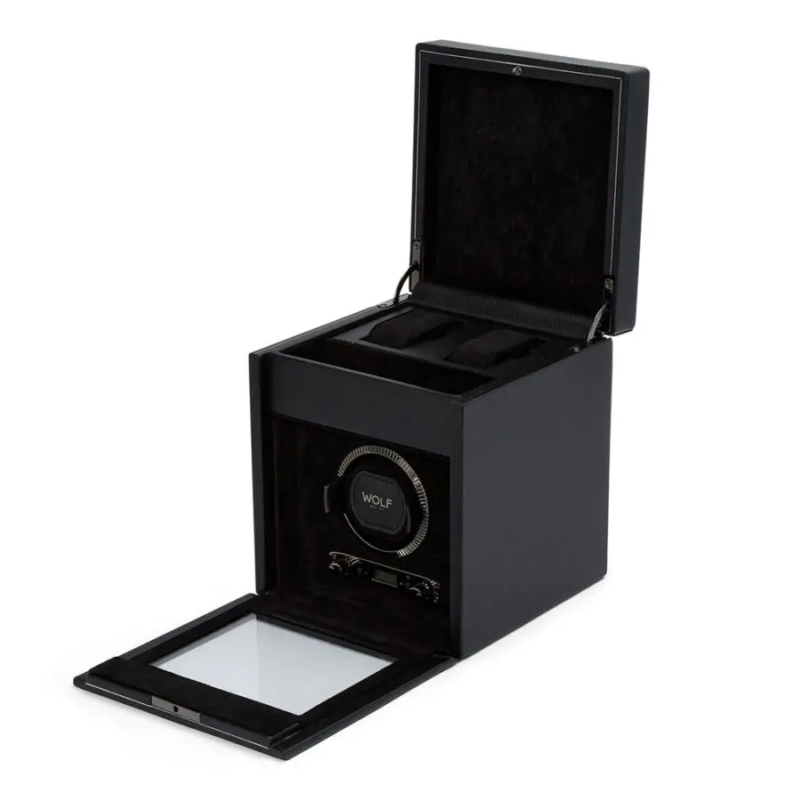 British Racing Single Watch Winder W/ Storage - Black 1