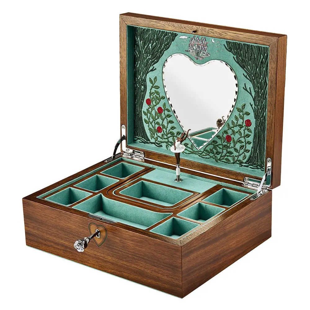Wolf 1834 Ballet Mucical Jewellery Box- Sleeping Beauty Walnut Wood 1
