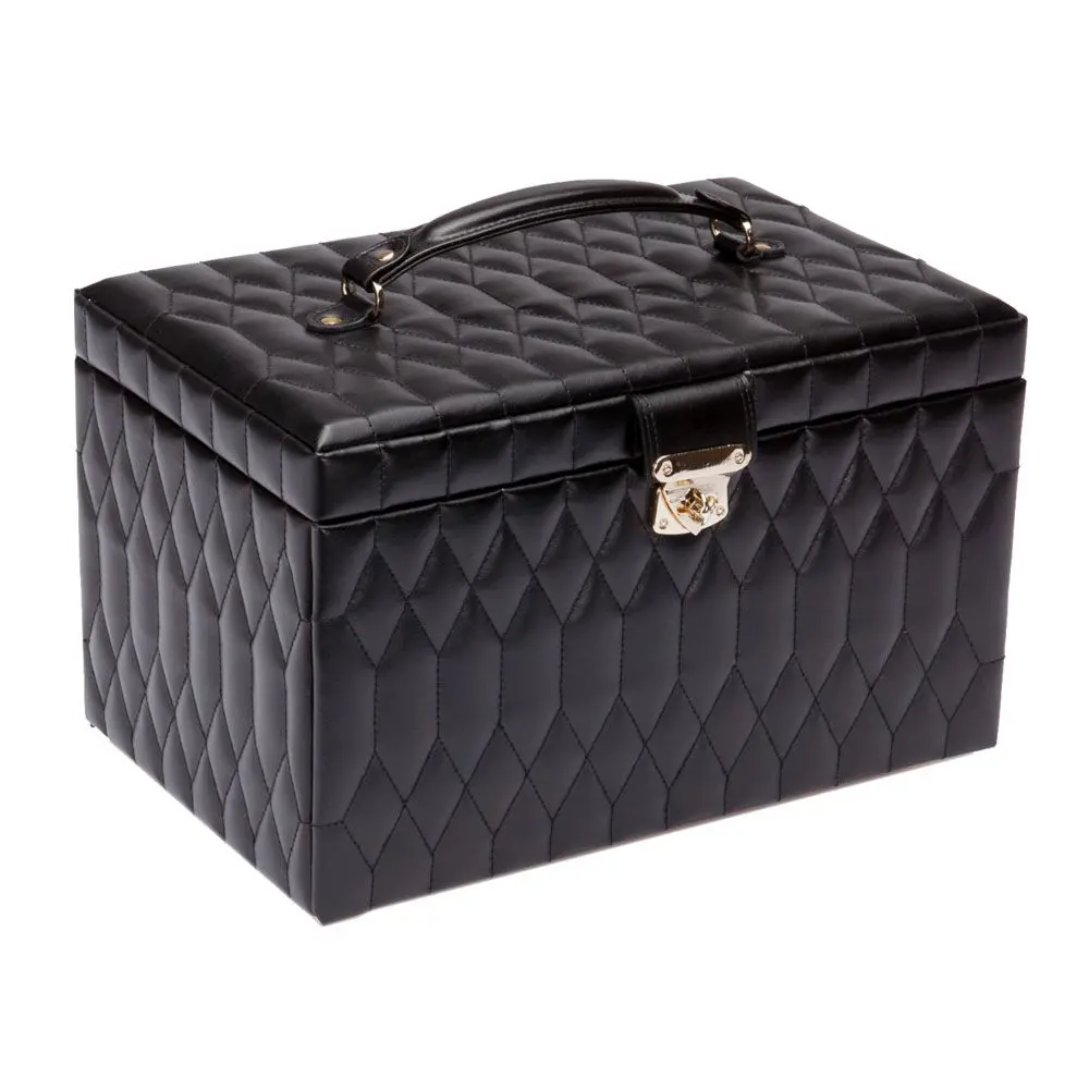 Wolf 1834- Caroline Extra Large Jewellery Case- Black 1
