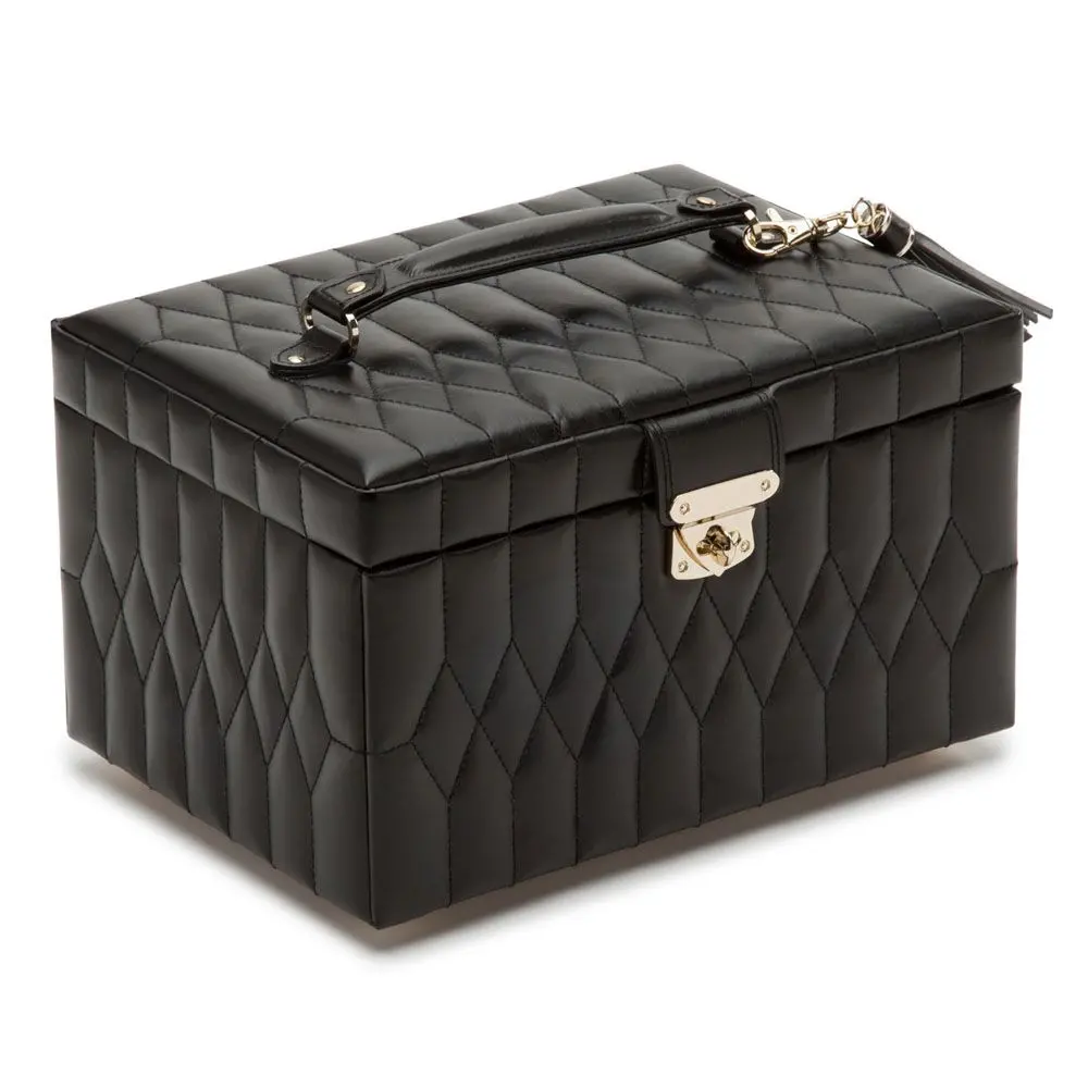 Wolf 1834- Caroline Medium Jewellery Case- Black 1