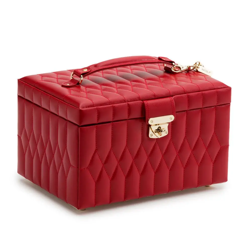 Wolf 1834- Caroline Medium Jewellery Case- Red 1