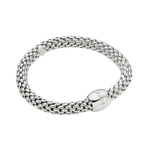 Fope Love Nest Bracelet 18Ct White Gold With A 0.02Ct White Diamond 1