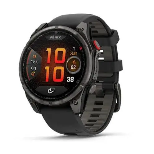Garmin Fenix 8 Pro 47Mm Amoled, Sapphire, Carbon Grey Dlc Titanium With Black/Pebble Grey Silicone B 1