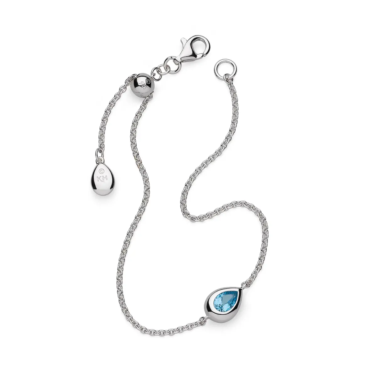 Kit Heath Silver Coast Pebble Swiss Blue Topaz 7" Slider Bracelet 1