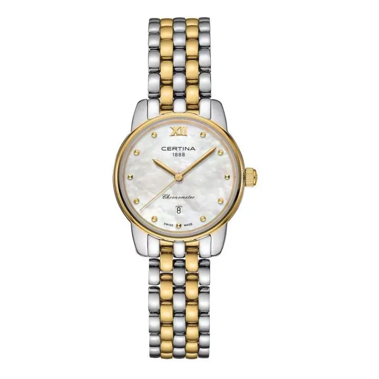 Certina Ds-8 Lady 27Mm Quartz Watch. Mother Of Pearl Dial, Two Tone Stainless Steel And Pvd Bracelet 1