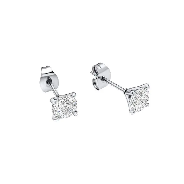 Fb Clear Cubic Zirconia Silver Coloured Studs 1