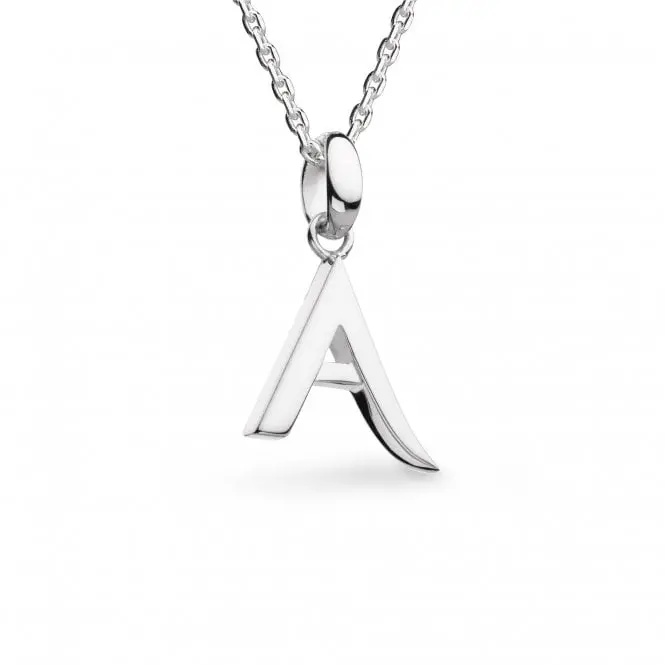 Rhodium Plated Silver Signature Skript Capital A Necklace 1
