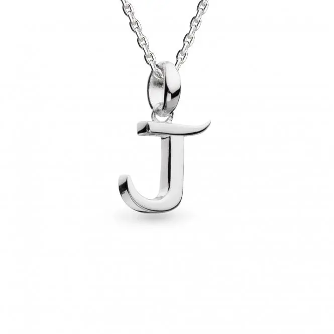 Rhodium Plated Silver Signature Skript Capital J Necklace 1