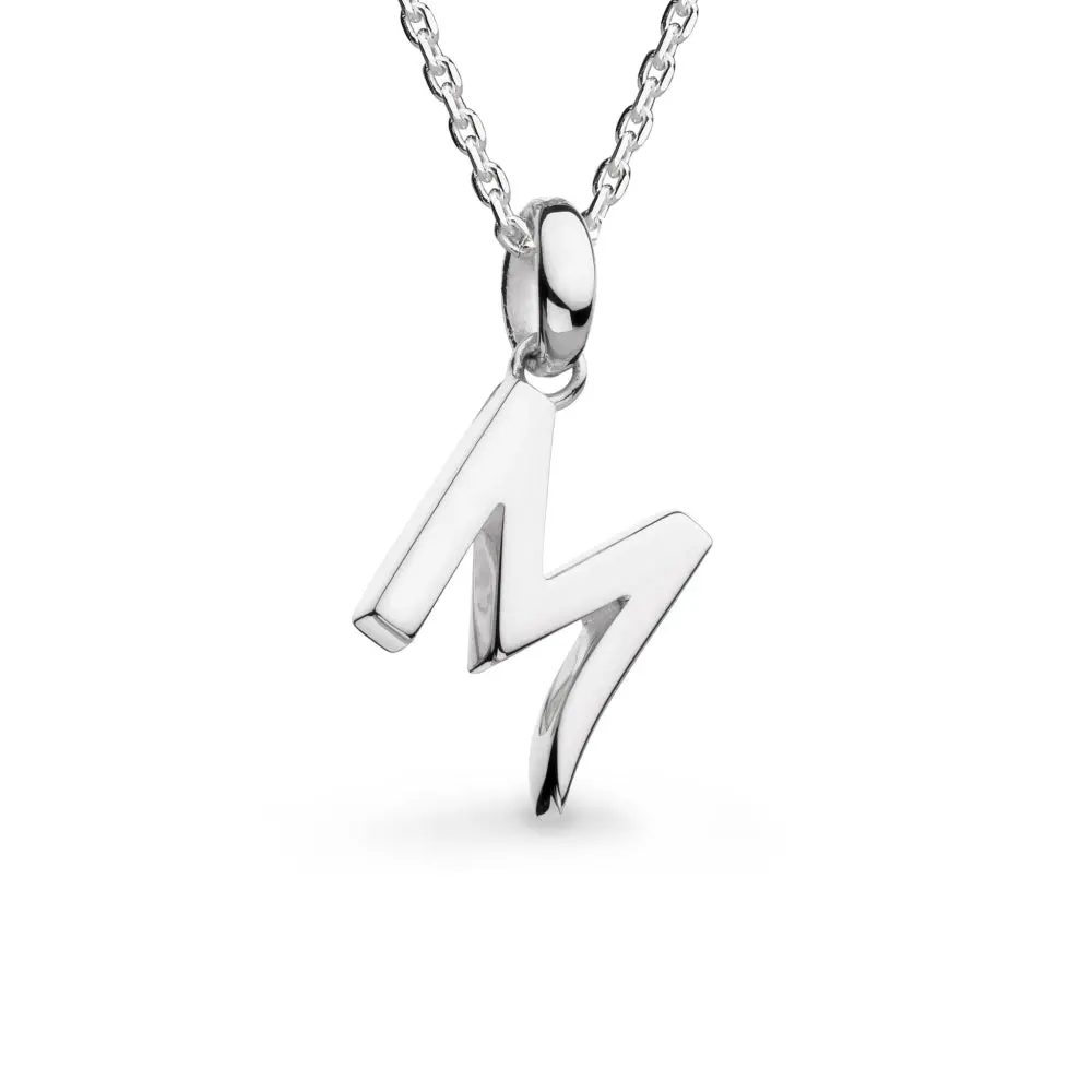 Silver Signature Skript Capital M Initial Necklace 1