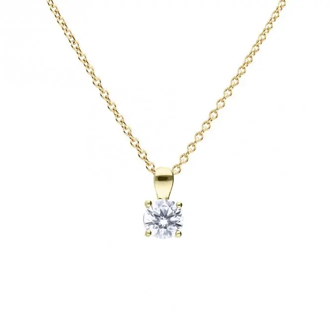 Gold Plated Silver 1.00Ct Cubic Zirconia Solitaire Pendant 1