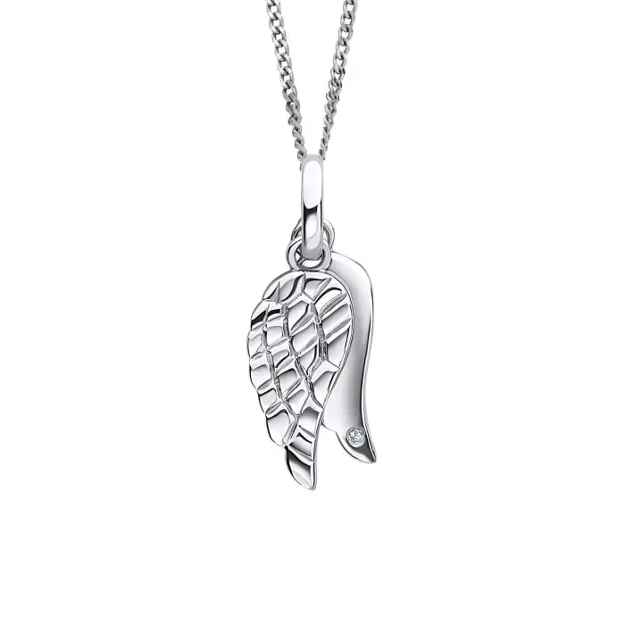 D 4 Diamond Silver Wings Pendant 1