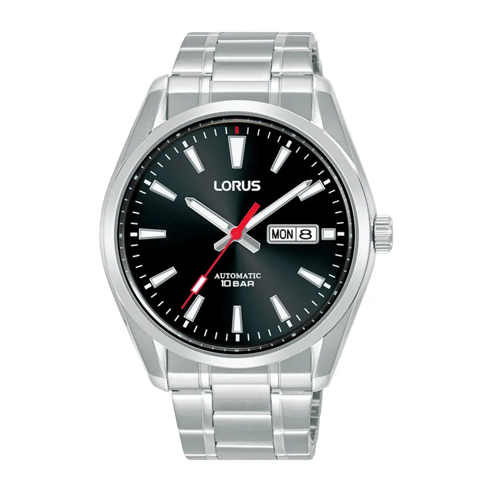 Gents Stainless Steel Black Dial Automatic Bracelet Watch 1