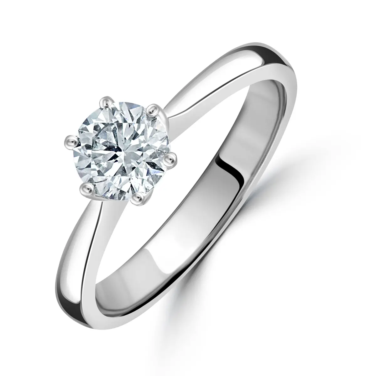 0.70Ct Round Brilliant Cut Diamond Solitaire Platinum Ring 1