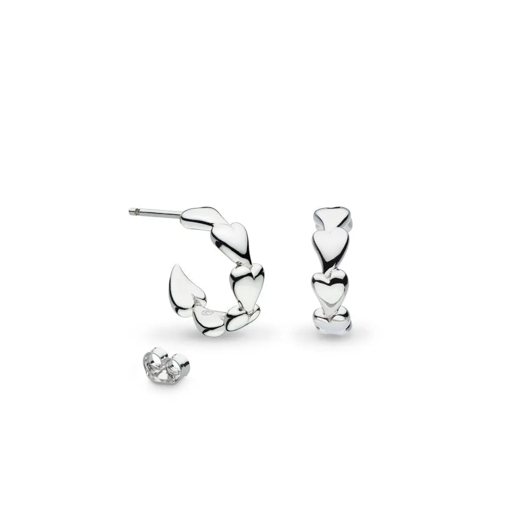 Kh Silver Desire Kiss Linking Heart Mini Hoop Errngs 1