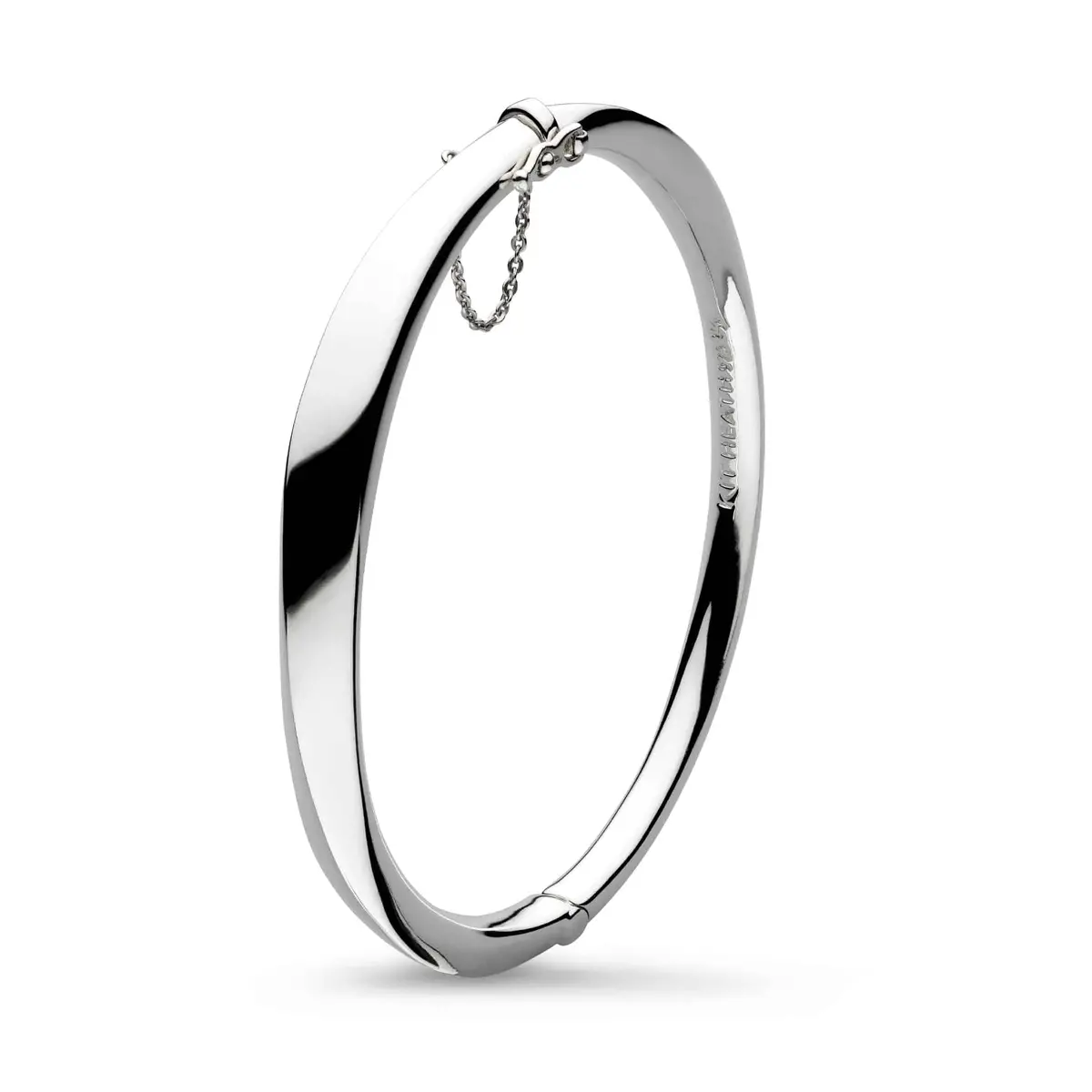 Silver Bevel Cirque Hinged Bangle 1