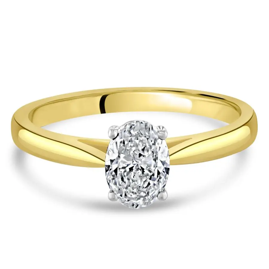 0.72Ct Oval Cut Diamond Solitaire 18Ct Yellow Gold Ring 2