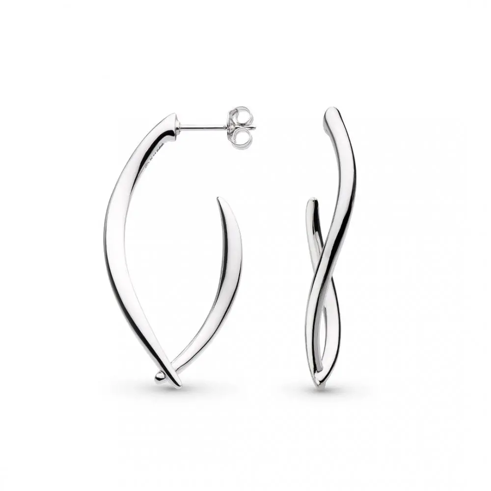 Entwine Twine Twist Link Grande Hoop Earrings 1