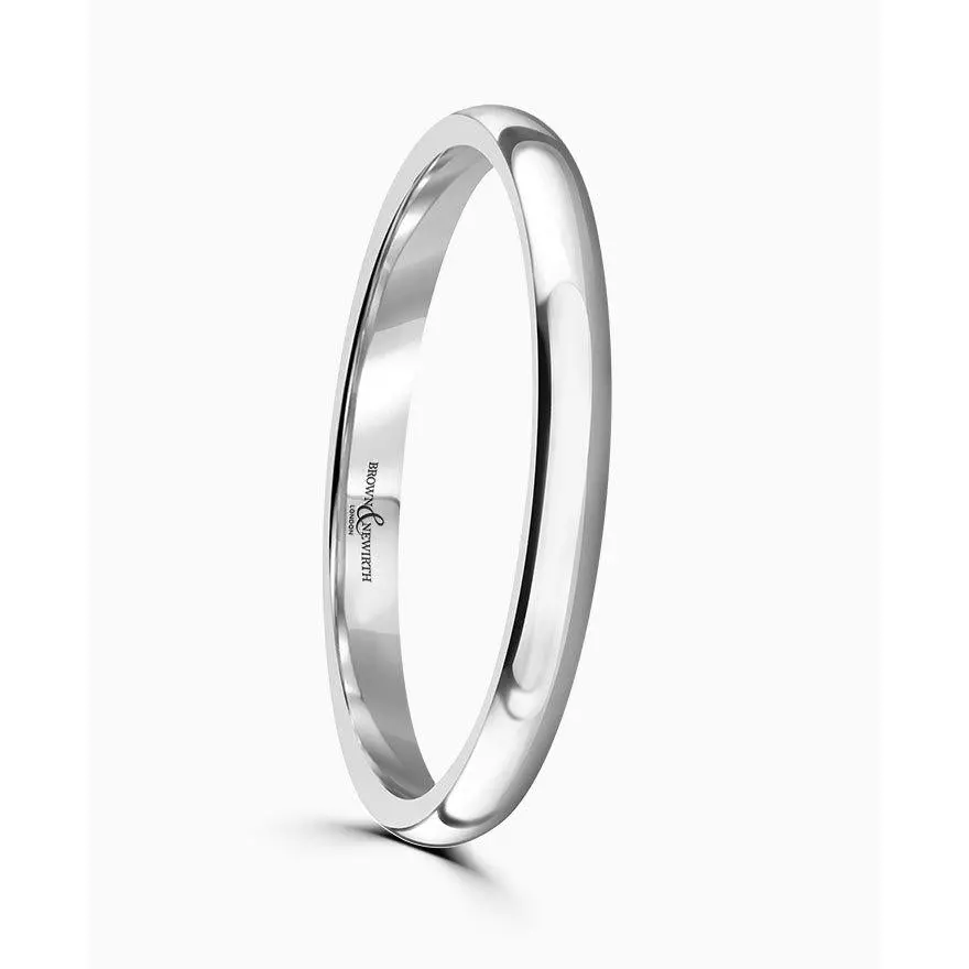 Platinum 2Mm Lightweight Court Wedding Band 1