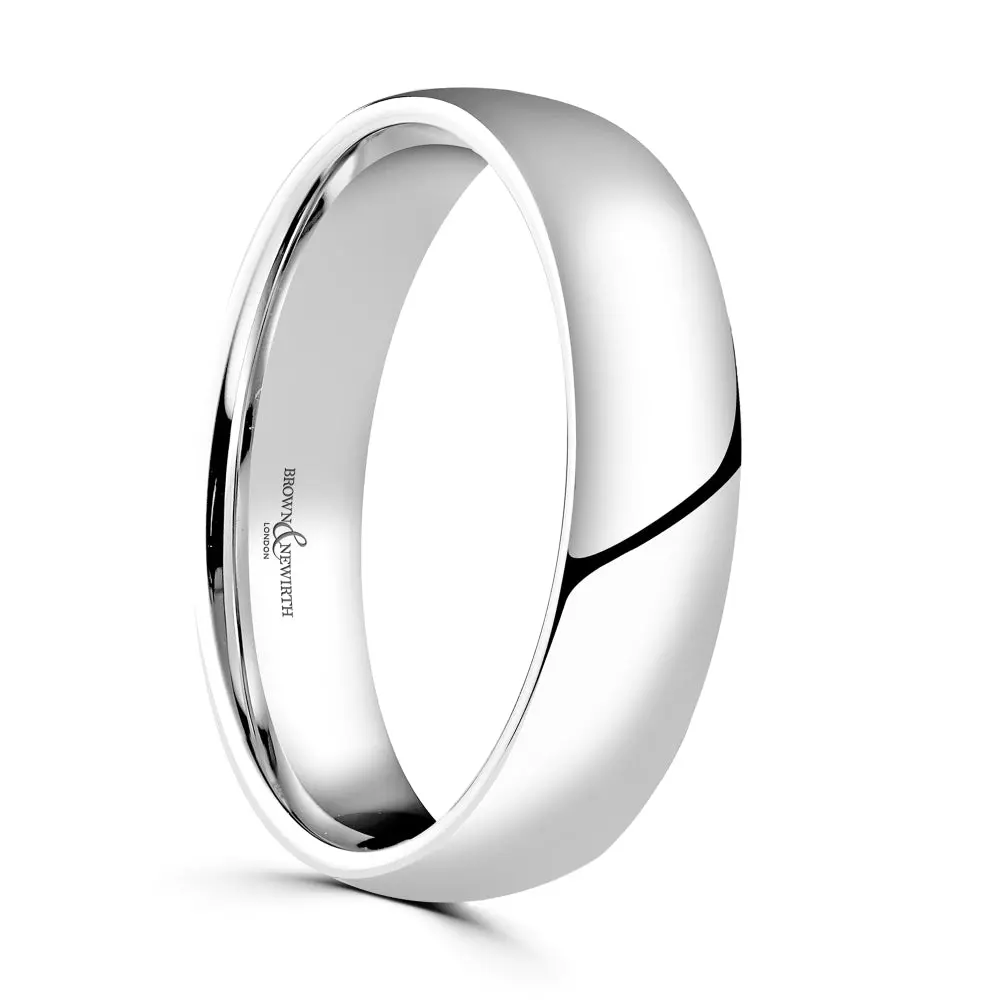 Platinum 5Mm Lightweight Court Wedding Band 1