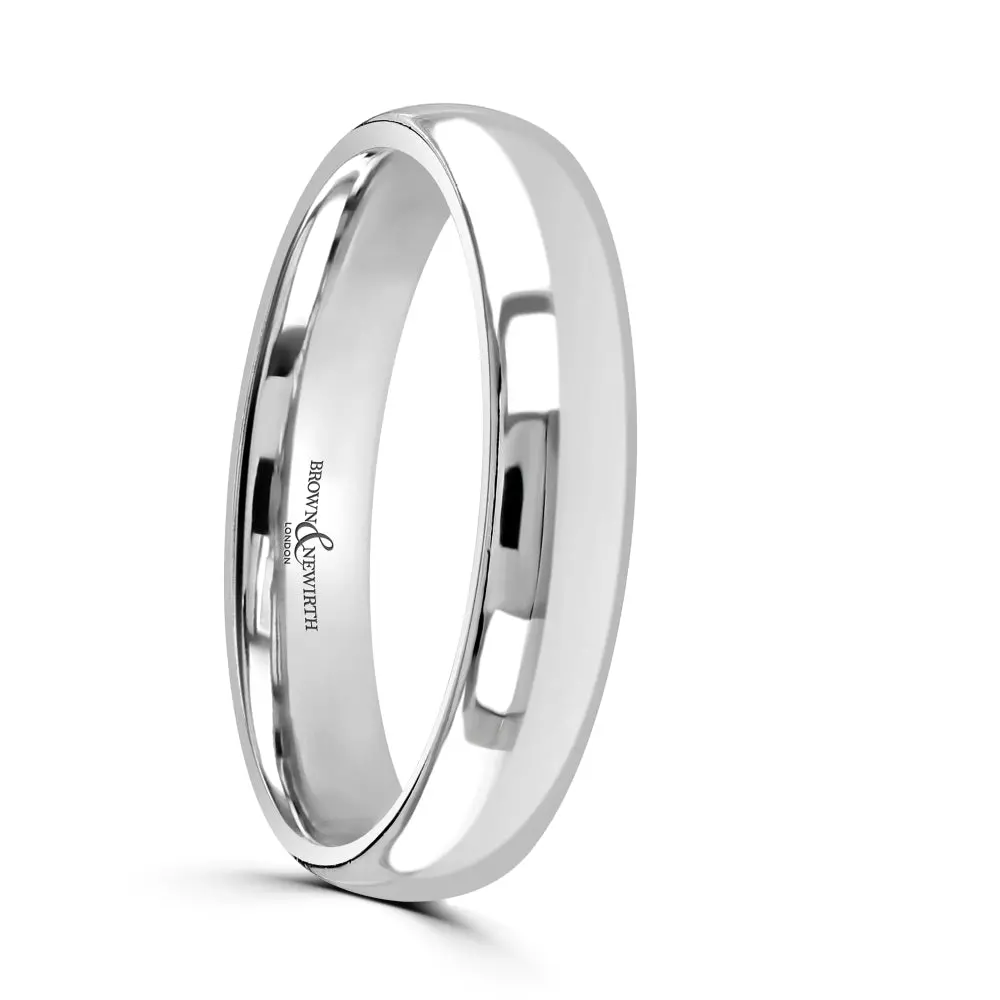 Platinum 4Mm Medium Court Wedding Band 1
