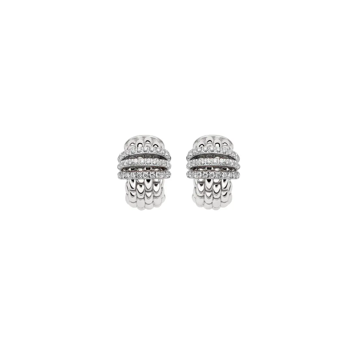 18Ct White Gold Panorama Diamond Set Earrings 1