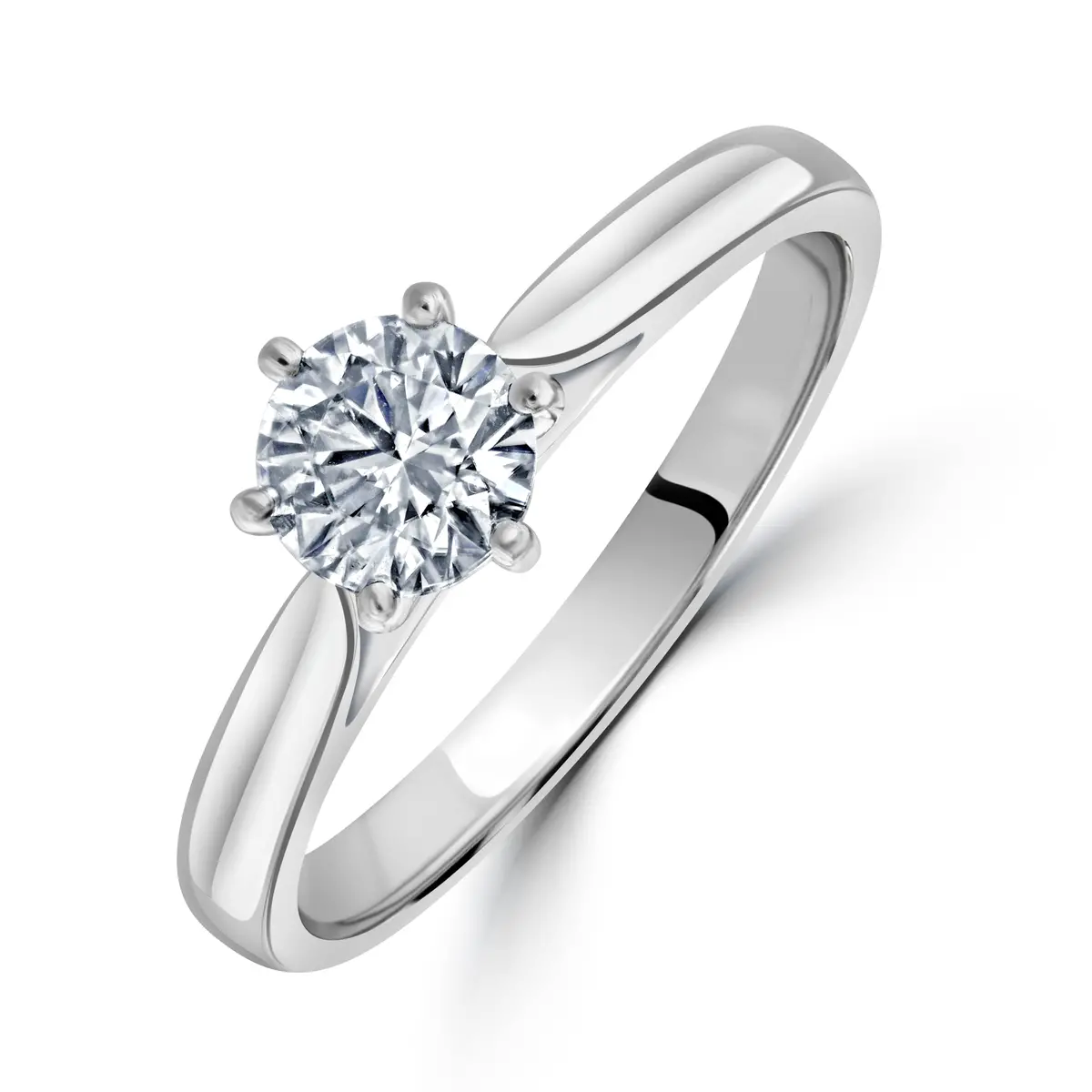 0.71Ct Round Brilliant Cut Diamond Solitaire Platinum Ring 1