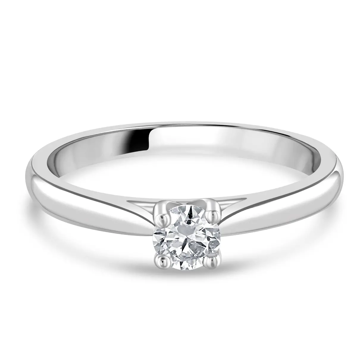 0.25Ct Round Brilliant Cut Diamond Solitaire Platinum Ring 2