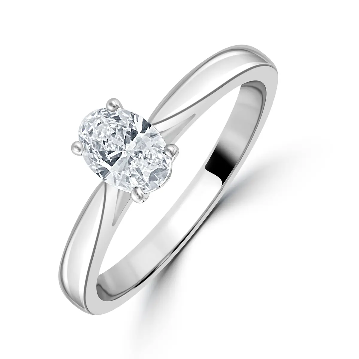 0.50Ct Oval Cut Diamond Solitaire Platinum Ring 1