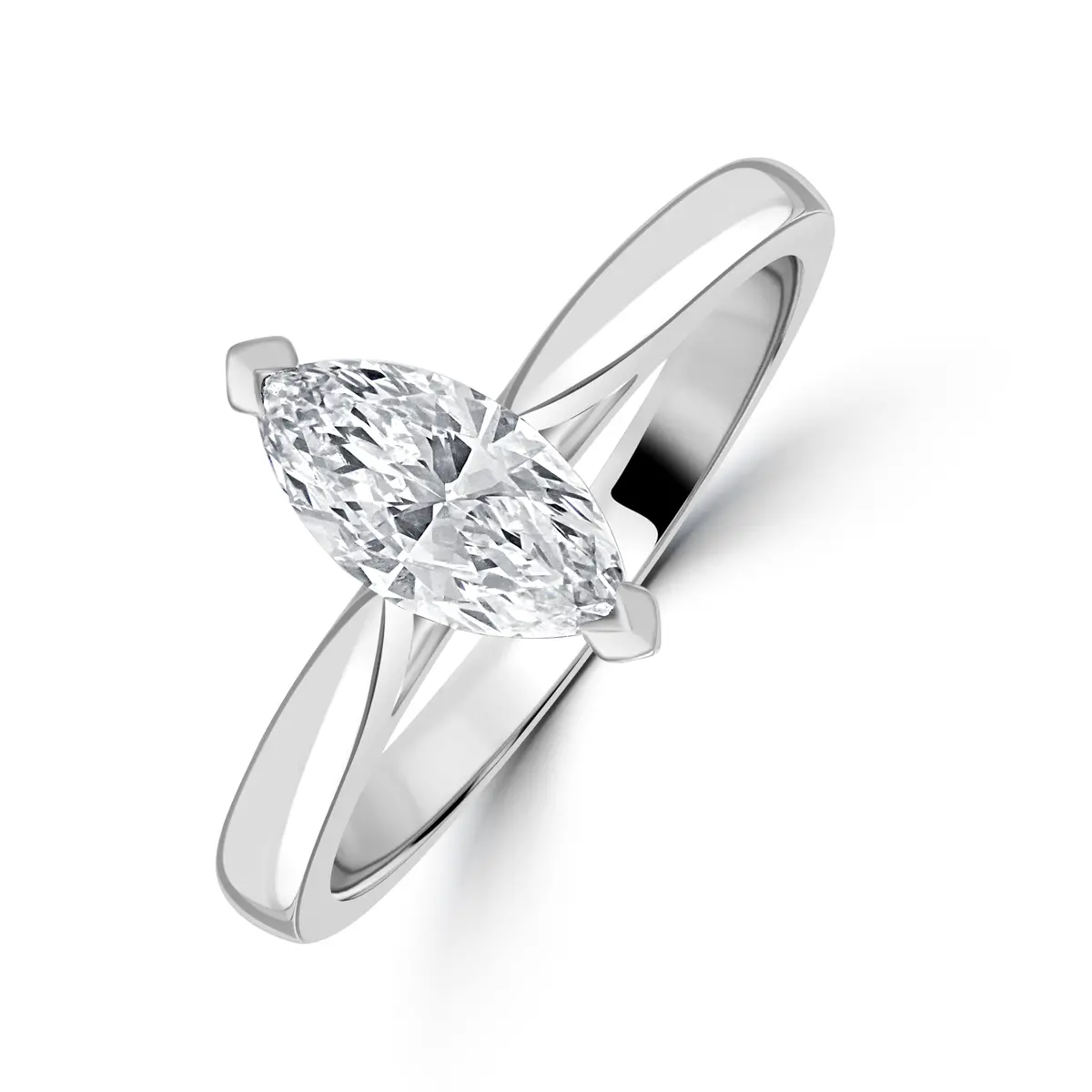 0.71Ct Marquise Cut Diamond Solitaire Platinum Ring 1