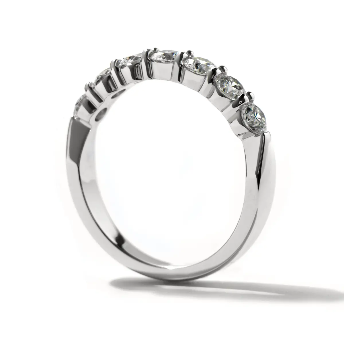 0.49Ct Roudn Brilliant Cut Diamond 7-Stone 18Ct White Gold Half Eternity Band 1