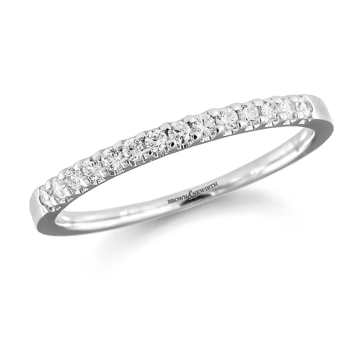 0.15Ct Round Brilliant Cut Diamond 14-Stone Claw Set 18Ct White Gold Eternity Ring 1