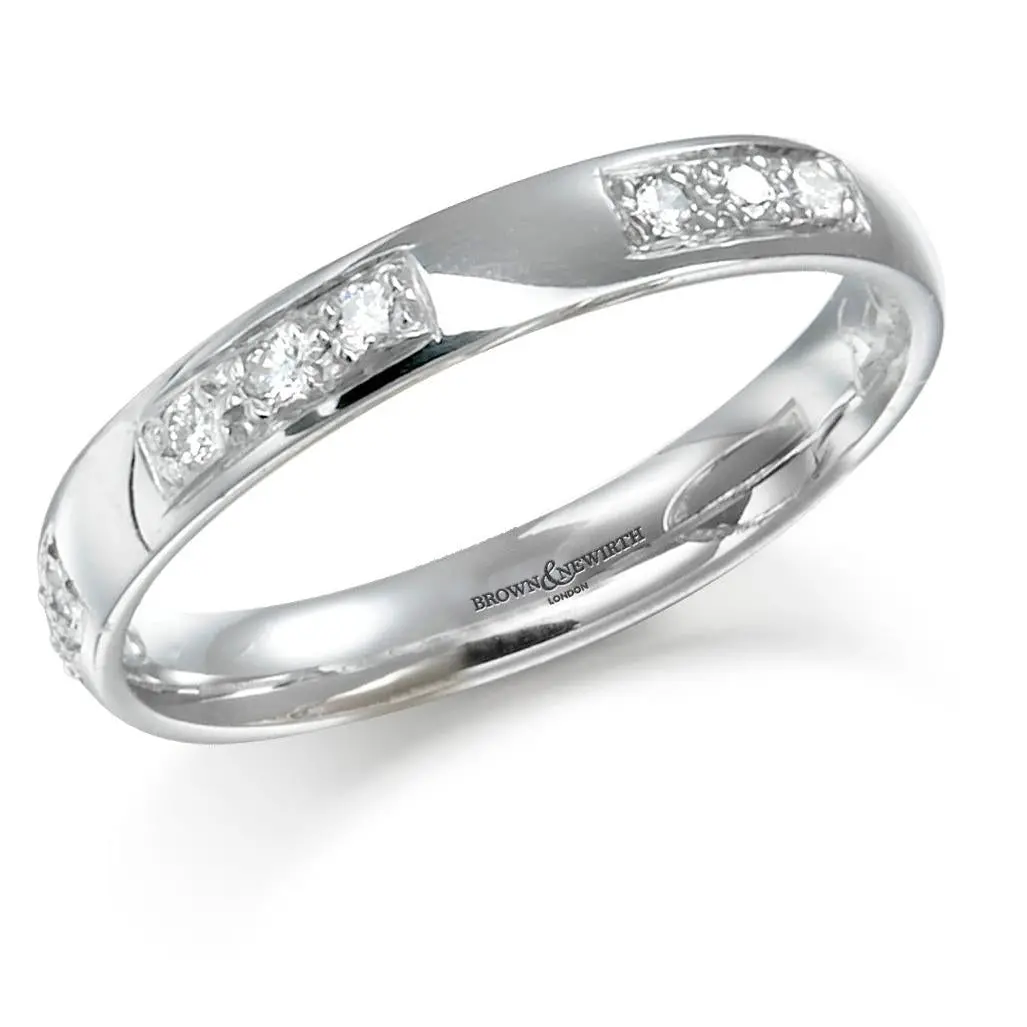 0.14Ct Round Brilliant Cut Diamond Set Platinum Eternity Ring, Size O 1