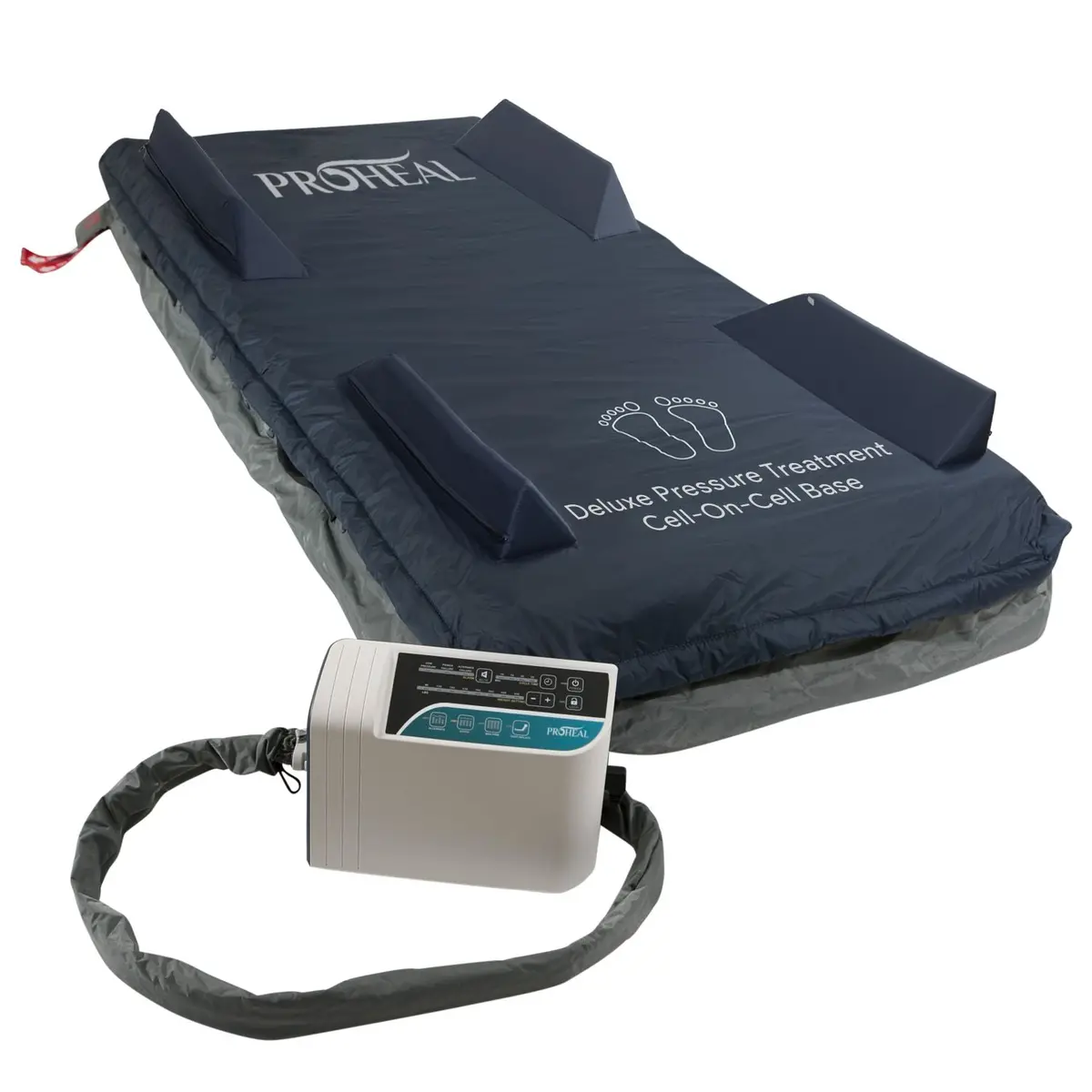 Low Air Loss / Alternating Pressure Mattress System W/ Deluxe Digital Pump And Cell-On-Cell Support Base W/ Raised Rail 36X80x8/11 1