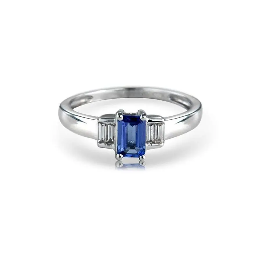 9Ct White Gold Tanzanite & Diamond Ring 1