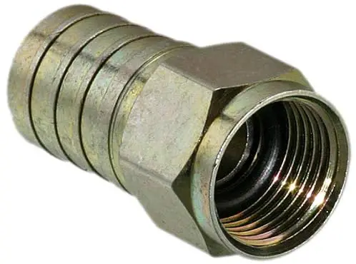 F Crimp Connector,  Male,  75 Ohm,  10 Pack - (0406-4Tp) 1