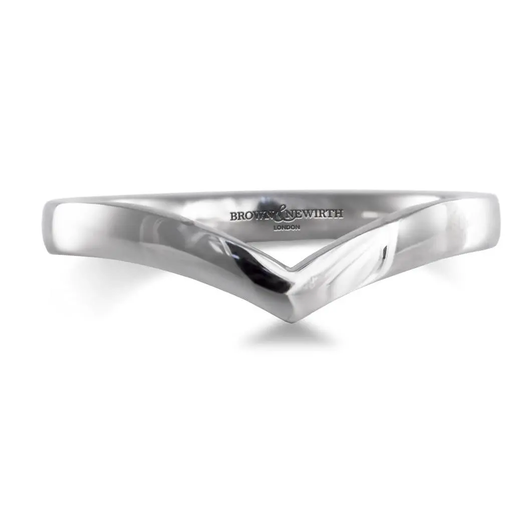 18Ct White Gold Pln Wishbone 1
