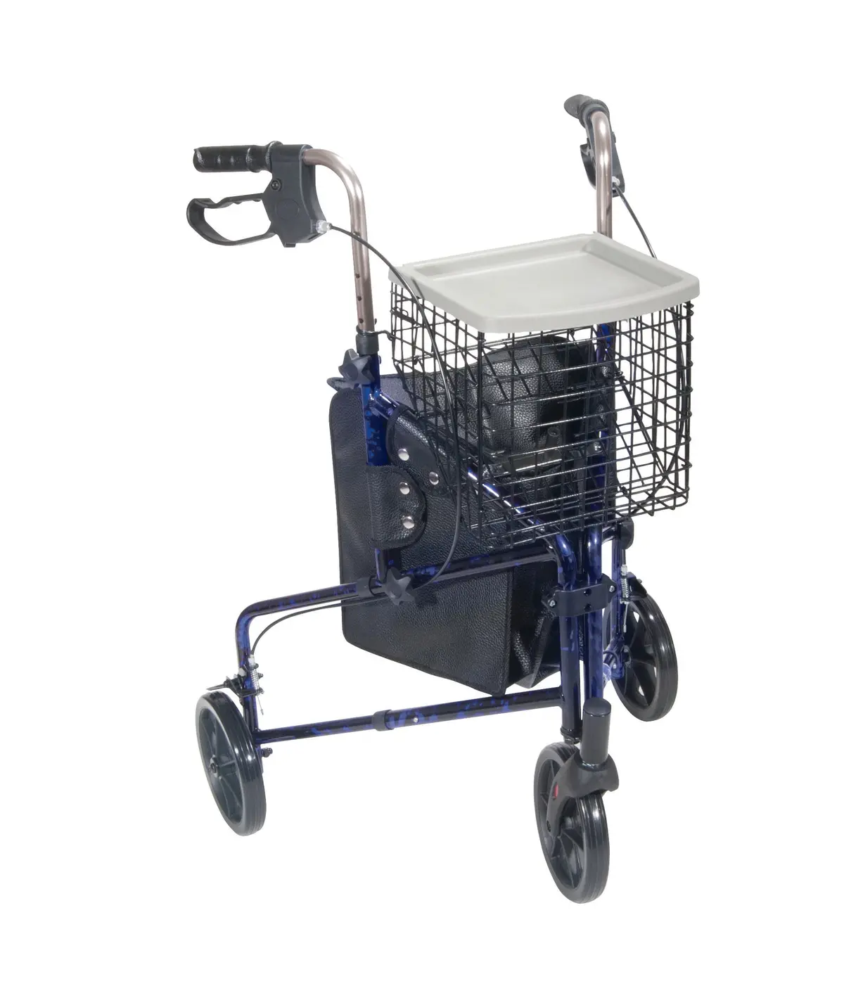 3 Wheel Rollator Rolling Walker With Basket Tray And Pouch 1