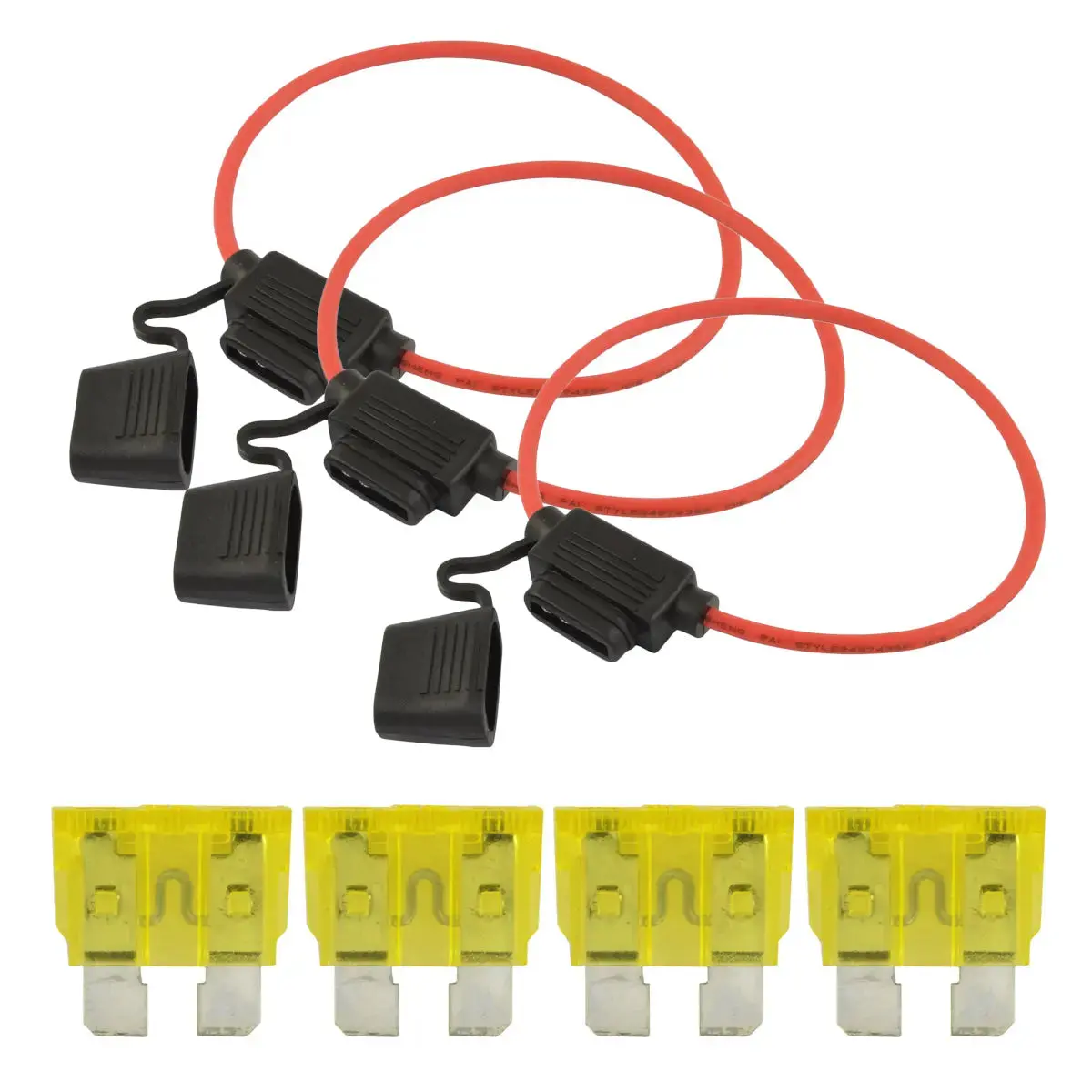 10 Pcs 12 Gauge Red Waterproof Atc Fuse Holder With 3A-40A Pack Of 25 Atc Blade Style Fuses 5