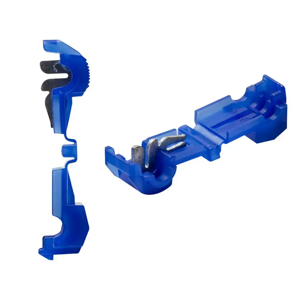 100 Pack Blue 16-14 Gauge T-Tap Wire Connectors 1