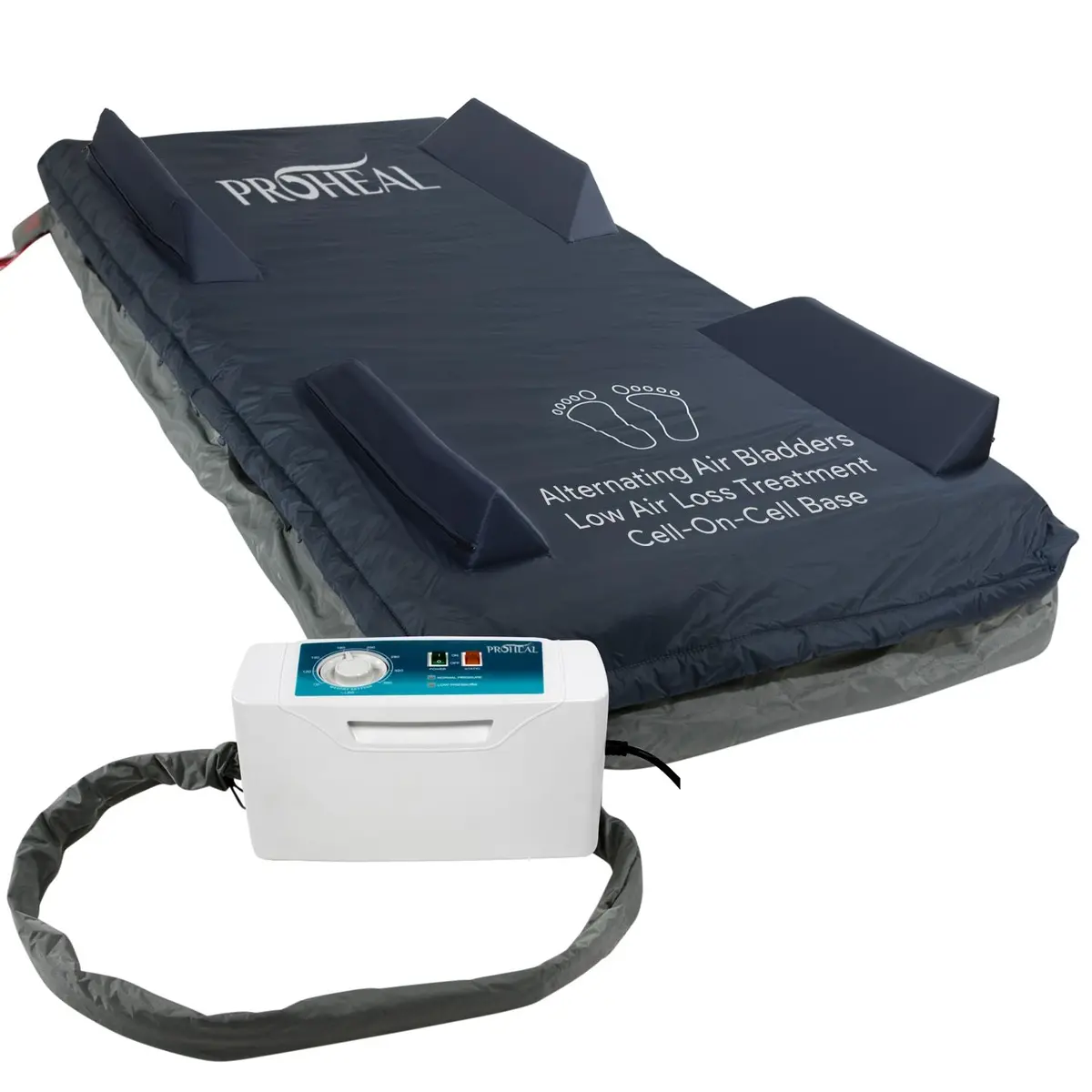 Low Air Loss / Alternating Pressure Mattress System W/ Cell-On-Cell Support Base W/ Raised Rails 36X84x8/11 1