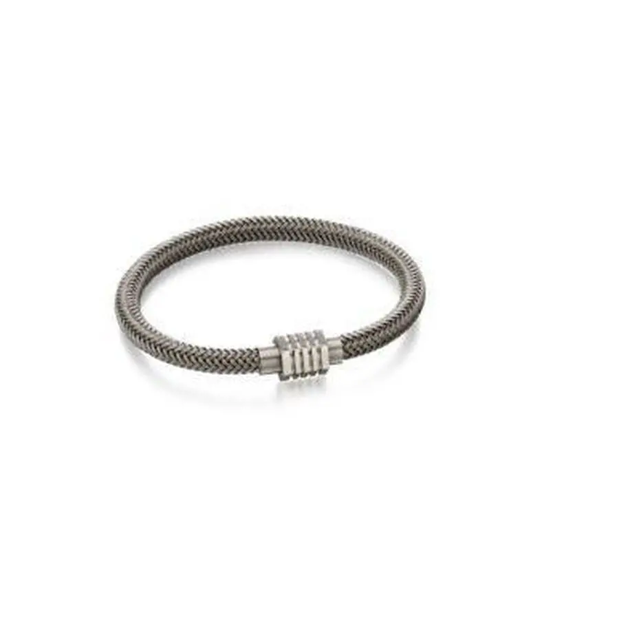 Fred Bennett Stainless Steel Grey Woven Bracelet 1