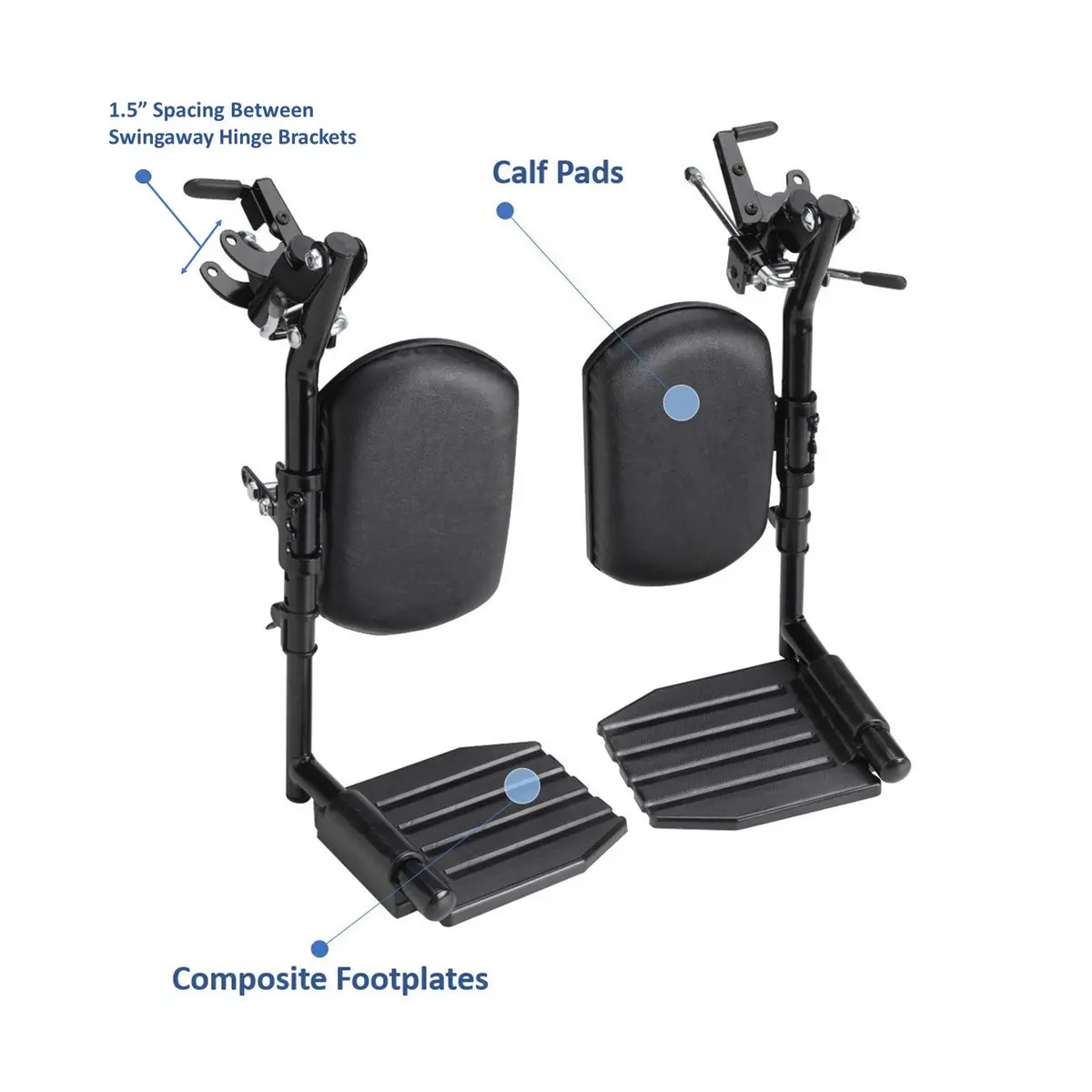 Hemi Swingaway Elevated Legrests, Composite Footplates 1