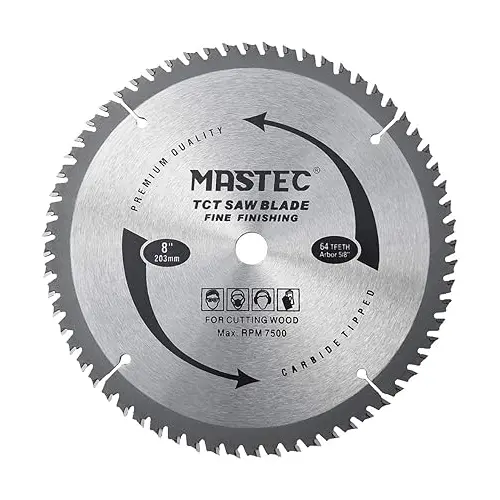 8 Inch 64 Tooth Circular Saw Blade Anti Kickback Tooth For Wood Cutting With 5/8-Inch Arbor 1