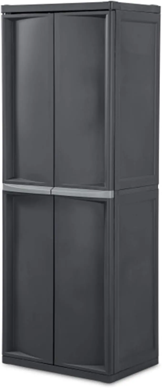 Sterilite Storage Cabinet, Plastic Closet Organizer, 4 Adjustable Shelves, Gray 1