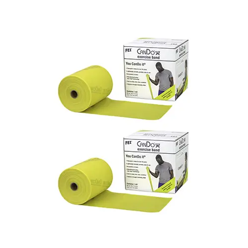 Cando Twin-Pak Exercise Band, Yellow, 100 Yard
(2 50-Yd Boxes) 1