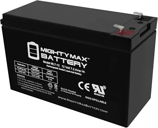 Mighty Max Battery Ml7-12-12 Volt
7.2 Ah,Terminal Rechargeable Sla Agm Battery 1