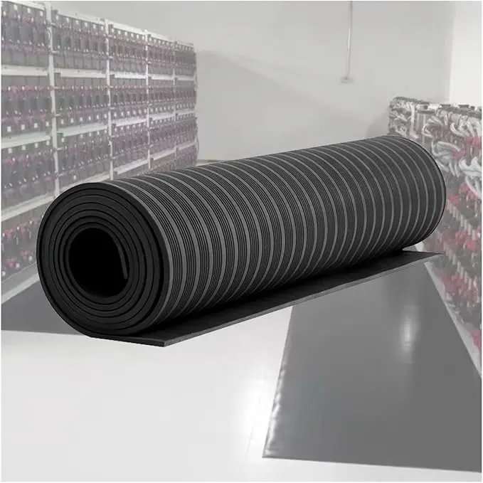 Distribution Room Rubber Mats For Electrical Safety Matting Non Slip, Slip High Voltage Floor Mat(Black,10'X3 1/5'X1/10" 1