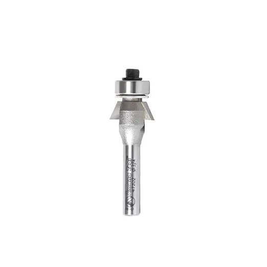Amana Tool 47202 Carbide Tipped Bevel Laminate 25 Degree Angle X 23/23 D X 9/32 Ch X 1/4” Shk W/Ball Bearing Router 1