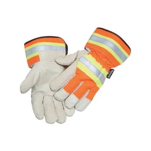 Radnor X-Large Orange And Gray Pigskin And Polyester Thinsulate Lined Cold Weather Gloves With Wing Thumb And Safety Cuffs 1