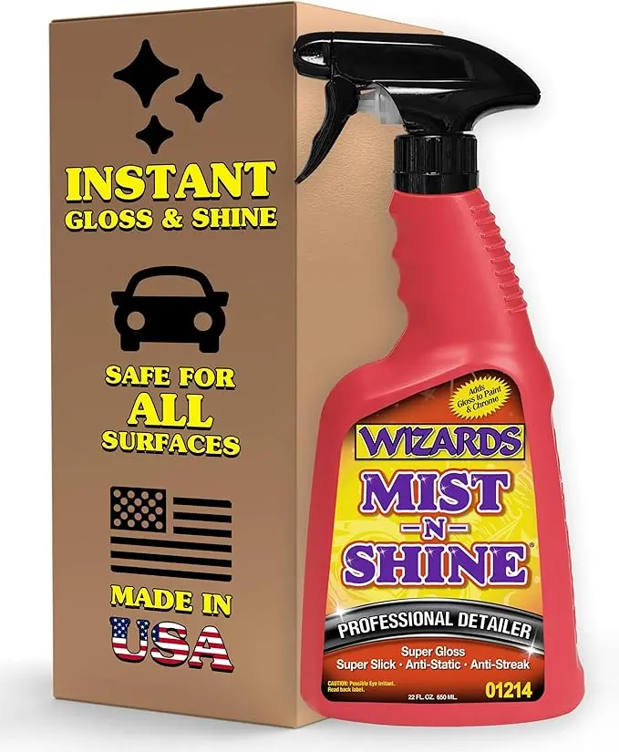 Wizards Must-N-Shine Detail Spray -Multi Purpose High Gloss Finish -22 Ounces 1